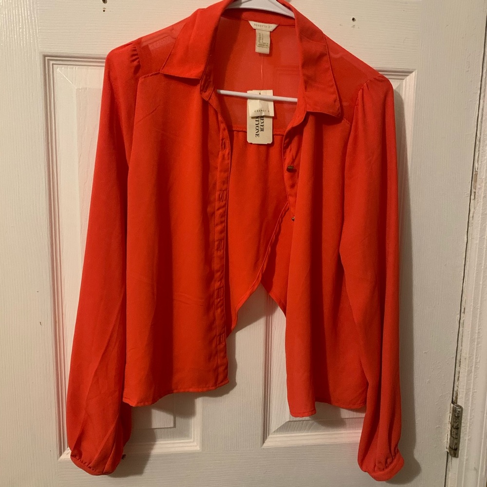 Forever 21 Orange Woven Shirt